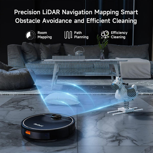 Robot Vacuum Cleaner 4500Pa Strong Suction 2-in-1 with Lidar Navigation 200min Runtime