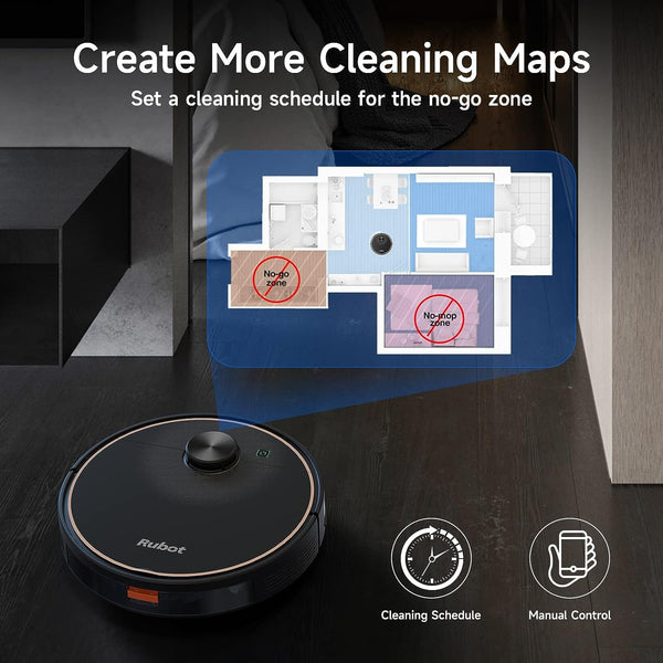 Robot Vacuum Cleaner 4500Pa Strong Suction 2-in-1 with Lidar Navigation 200min Runtime