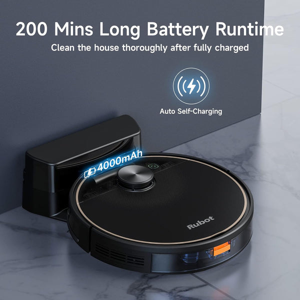 Robot Vacuum Cleaner 4500Pa Strong Suction 2-in-1 with Lidar Navigation 200min Runtime